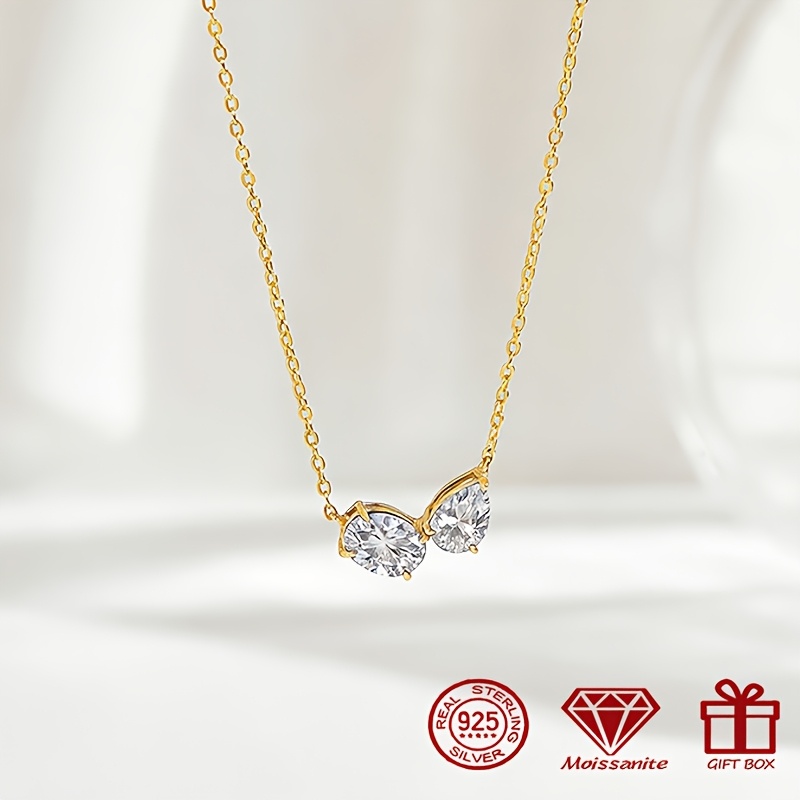 Women's 925 Silver Moissanite Pendant Necklace — Everyday Style